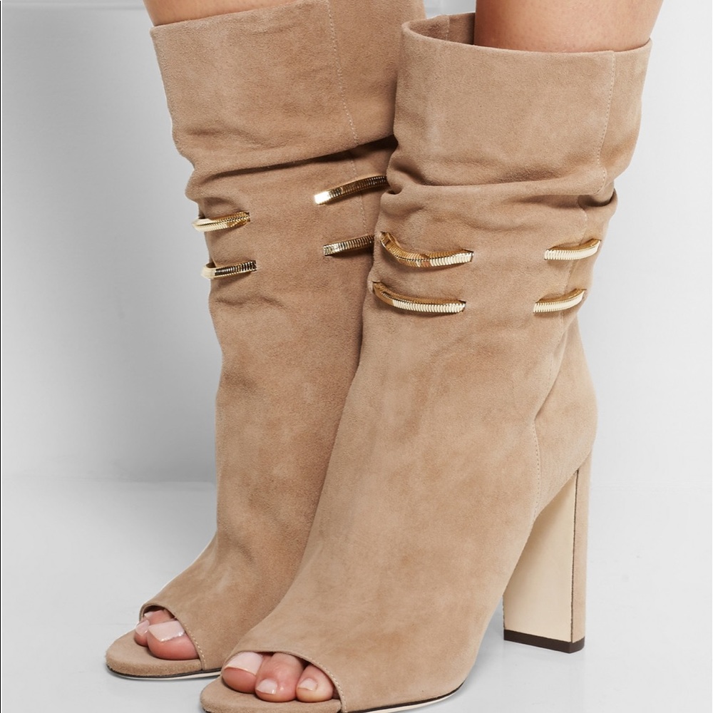 Jimmy Choo Mysen gold trim bootie